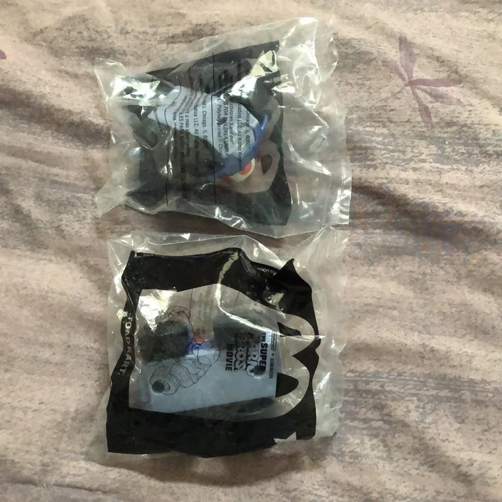 Two new unopened McDonald's Happy Meal Toy SUPER MARIO BROS. movie #2 Toad Karts